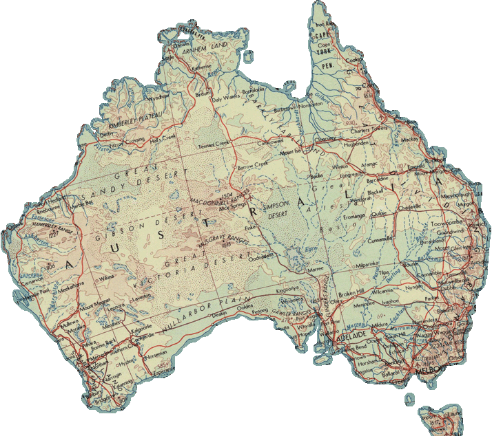 Karte Australien