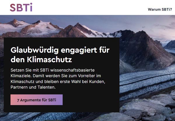 Webseite SBTi